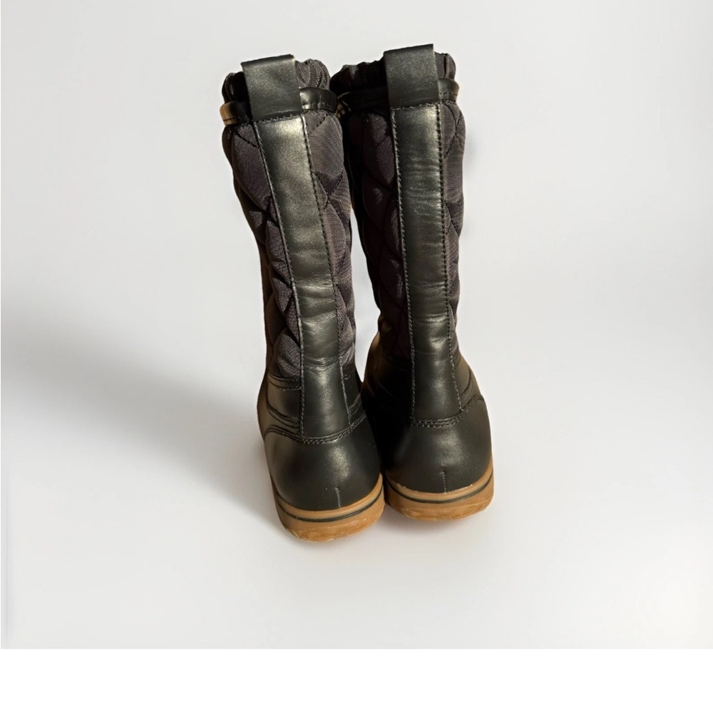 Coach Quilted Drawstring Mid-Calf Snow Boot Black Leather Nylon Women’s Outdoor - Picture 4 of 7